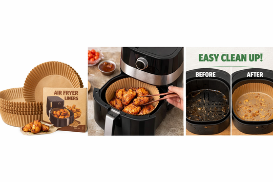 Airfryer Sepetini Temiz Tutan Yanmaz Pişirme Kağıdı (50 Adet)